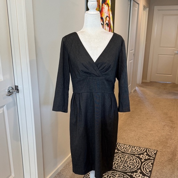 Maggy London Dark Gray Long Sleeve Dress - Picture 1 of 9